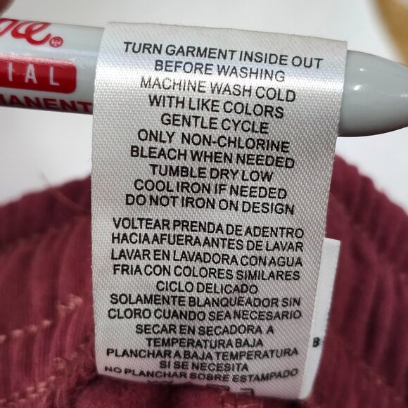 Freeze NY Winnie The Pooh Jogger Burgundy Women Size 2XL Fleece Tonal Embroidery - Picture 8 of 16